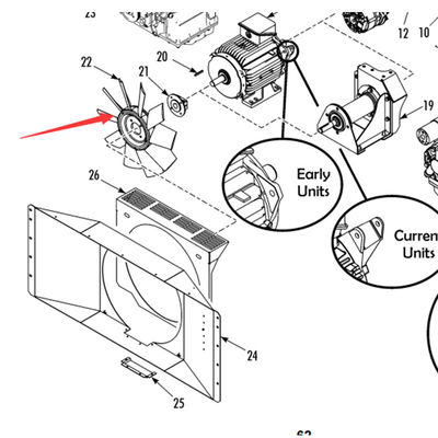 La lamina del ventilatore del condensatore originale modello 4E20634G02 per il Thermo King T-880Pro