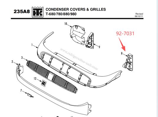 927031/92-7031 supporto di conchiglia THERMO KING disponibile per T-600M T-800M T-780PRO T-780E T-680Pro T-880Pro T-980Pro