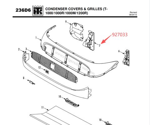 927033 BRACKET - bobina (lato della casella di controllo), ((T1000R/T1000M/T1200R) supporto di copertura