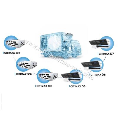 Unità di refrigerazione Citimax D6 modello Carrier transicold disponibile per camion con box refrigerato da 4,5-5,5 metri, alimentato da veicolo a trasmissione diretta a 24 V, sostituisce il Citimax 600